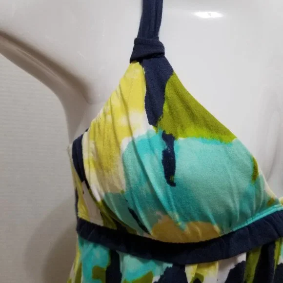 Abercrombie & Fitch top Small colorful abstract floral print sleeveless halter - Picture 5 of 13